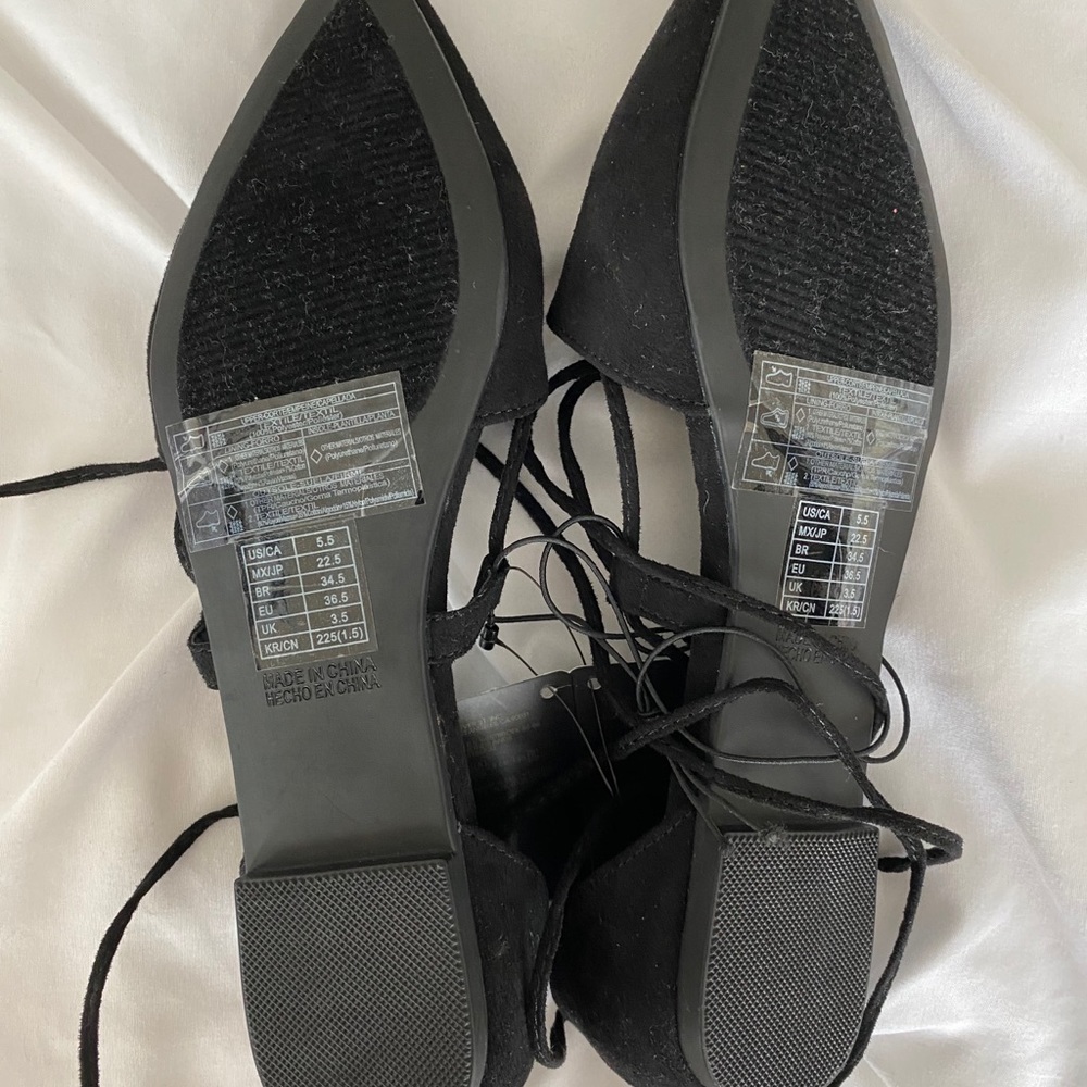 Suede Black Flats - Picture 3 of 3